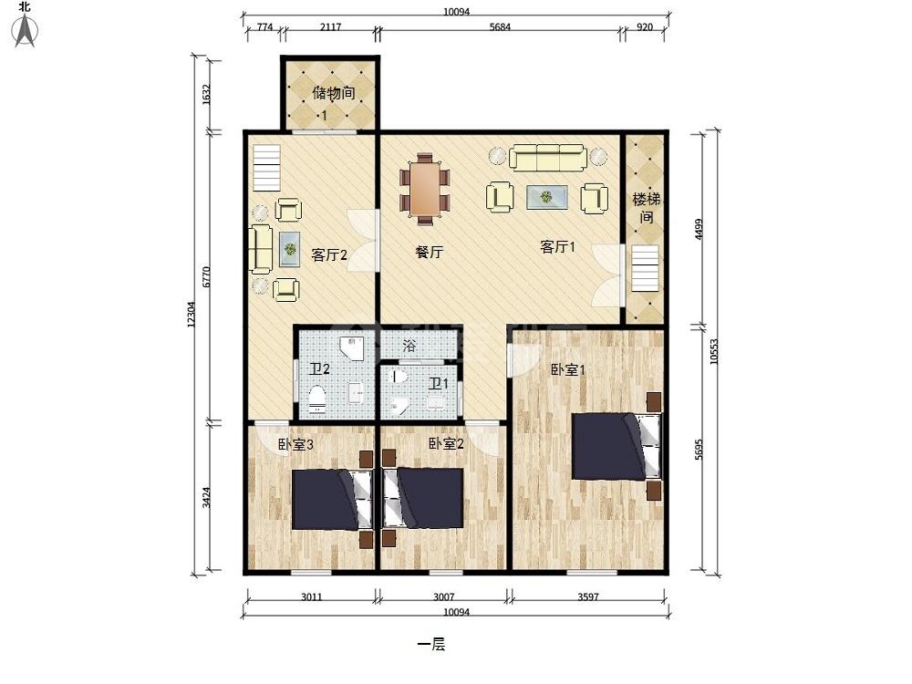 六铺炕一区150平大三居96年建成 诚售