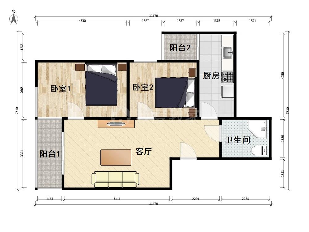 9折】地铁7号线 翠成馨园两居